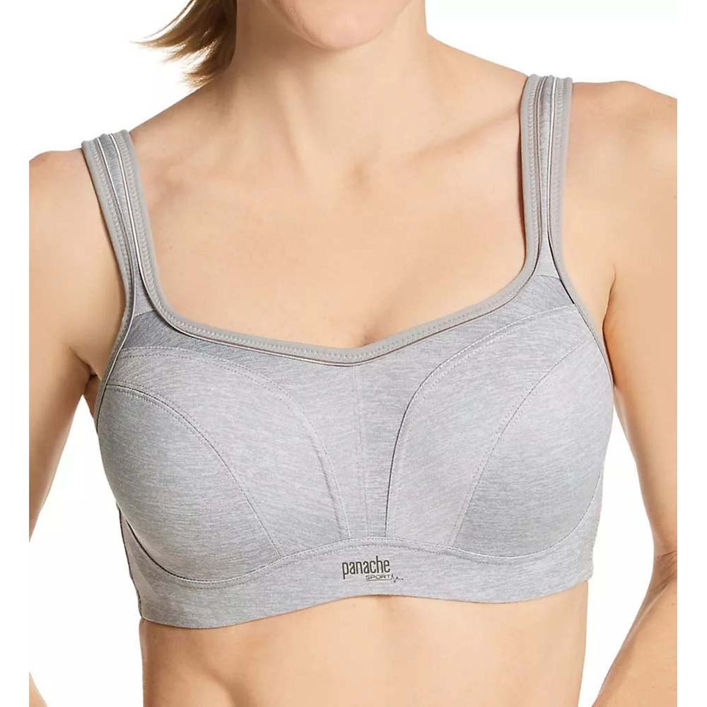 Panache 5021 Power Full Bust Underwire High Impact Sports Bra Gray Womens 40DD